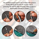 Leather Craft Tools, 60 Pieces Leather Working Tools and Supplies with Storage Bag Cutting Mat Prong Punch Groover Edge Creaser Stamping Carving Knife Awl Hammer for Craft Making DIY Sewing — 5