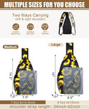 Pritent Crossbody Bags for Women Men Trendy Sling Bag Backpack Casual Chest Bag with Convertible Shoulder Strap | Large | Sunflower — 2