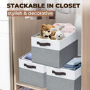 Criusia Extra Large Storage Bins 4 Pack - 16x12in Closet Organizers and Storage Baskets for Organizing Clothes Toy Blanket - Fabric Storage Cubes Containers for Shelves - All Room Organization — 4