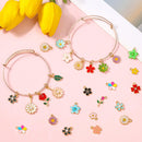 100Pcs 50 Pairs Flower Charms for Jewelry Making, Wholesale Assorted Enamel Mixed Bulk Metal Earring Charms for DIY… — 6