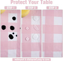 Kesfey 3 Packs Pink Gingham Tablecloth Pink and White Checkered Tablecloths 54 x 108 Inches Disposable Plastic Gingham Tablecovers Waterproof Rectangle Picnic Table Covers for Birthday Party Supplies — 3