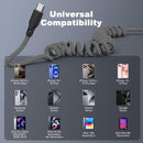 Coiled Carplay Car Charger Fast Charging, USB A to USB C Cable 2 Pack 6