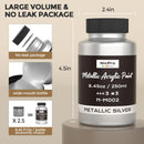 Nicpro Metallic Silver Acrylic Paint, 8.45oz/250ml Silver Leaf Paint | 8.45 Fl Oz (Pack of 1) — 7