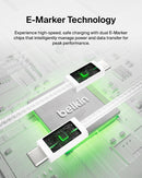 Belkin USB C to USB C 240W Braided Cable 3.3ft Fast iPhone Charger Cord 5