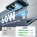 APFEN USB C Cable 10FT, 60W Fast Charging 90 Degree USB C 3-Pack 3
