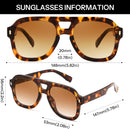 FEISEDY Retro Thick Aviator Sunglasses for Women Men, Large Vintage Shades | Leopard - Brown | 53 Millimeters — 7