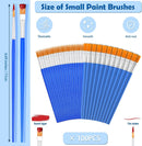 Small Paint Brushes Bulk, Anezus 100 Pcs Flat and Round Pointed Brushes Craft Paint Brushes for Classroom Watercolor Canvas Face Painting | Mixed(50Flat+50Fine) — 3