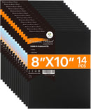 CONDA Black Canvases for Painting, Canvas Panels 8x10 inch, Pack of 14, 100% Cotton Acid-Free, 8 oz Gesso-Primed, Art Boards for Oil & Acrylic Painting | 8"x10" — 1