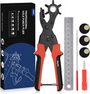 Diyife Leather Hole Puncher, Full Set Punch Tool Kits for Belts, Leather | Red — 1
