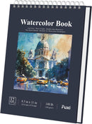 Fuxi Watercolor Sketchbook 8.5" x 11", 140 lb Cold Press Watercolor Paper | Dark Blue | 11" x 8.5" (Pack of 1) — 1