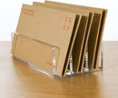3 Compartments Clear Acrylic Mail Holder – Vertical Letter Sorter & Multifunction Desk Organizer for Bills, Documents, Notebooks – Modern Office/Home Envelope File Rack — 6