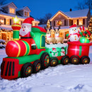 Thuodo 11 FT Long Christmas Inflatables Train with Santa Claus Reindeer Snowman Outdoor Decorations Blow Up Yard with Built-in LEDs for Lawn Garden Holiday Indoor Party Decor — 1