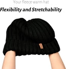 FURTALK Winter Hats for Women Fleece Lined Beanie Knit Chunky Womens Snow Cap - Black — 2