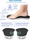 4D Cloud Insoles for Women and Kids, Arch Support Insoles, Memory Foam Insoles, Shock Absorption and Cushioning Sports Shoe Insoles for Foot & Joint Support (S Men 6-7 | Women 7-8) - Black — 4