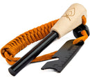 Texas Bushcraft Fire Starter - 3/8" Thick Ferro Rod with Striker and Paracord Wrist Lanyard – Waterproof Flint Fire Steel Survival Lighter for Your Camping, Hiking and Backpacking Gear | Burnt Orange — 1