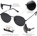 SOJOS Small Round Polarized Sunglasses for Women Men Classic Vintage Shades | Matt Black/Grey — 4
