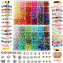 XJRLUK Glass Beads Bracelet Making Kit,1350PCS 48 Colors 8mm Crackle Glass Beads for Jewelry Making, Crystal Glass… — 1