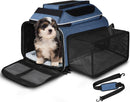 Petskd Top and Side Expandable Small Pet Carrier Airline Approved, Blue