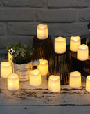 SHYMERY Flameless Votive Candles,Flameless Flickering Electric Fake Candle,24 Pack 200+Hour Battery Operated LED Tea Lights in Warm White for Wedding, Table, Halloween,Christmas Decorations 1.5"X1.7" | Pack of 24 — 7