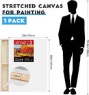 ESRICH Stretched Canvas for Painting 30x40 Inch, 6Pack Large Canvas for Painting, Primed Acid-Free Cotton Blank Canvases, Art Paint Canvases for Oil Paint,Watercolor,Acrylic Paint,Gouache and Tempera. | 30x40in-6Pack — 2