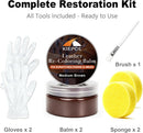 Medium Brown Leather Repair Kit, Recoloring Balm, Leather Dye — 6