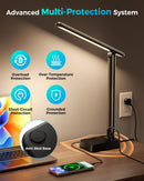 LED Desk Lamp with Power Strip, 3 AC Outlets, 4 USB Ports, Stepless Dimming — 5