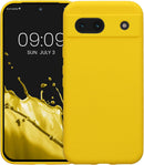 kwmobile Case Compatible with Google Pixel 8a Case - Protective Slim TPU Phone Cover - Soft Matte Finish - Radiant Yellow — 8