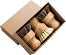 Palm Pot Brush- Bamboo Round 3 Packs Mini Dish Brush Natural Scrub Brush Durable Scrubber Cleaning Kit with Union… — 1