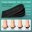 SQHT 4-Layer 1 Inch Adjustable Heel Lift, Orthopedic Lifts for Uneven Legs - Black — 2