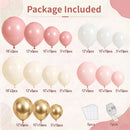 Zesliwy Pink White Sand Gold Balloons Arch Kit, Latex, Party Decorations | Pink White Gold — 2