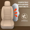 HChengkikz Front Car Seat Cover, Waterproof Faux Leather (Beige) — 6
