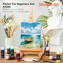 Shuttle Art Acrylic Paint, 36 Colors Acrylic Paint Set with Brushes & Palette, 2oz/60ml Bottles, Rich Pigments Non-toxic for Artists Kids & Adults, Painting on Canvas Rocks Ceramic Wood | Regular | 2 Fl Oz (Pack of 36) — 6