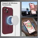 ankofave Magnetic Case for iPhone 15 Plus Phone Case for Women, Matte Luxury Soft Metallic Luster Design and Camera Lens Protector, Compatible with Magsafe Case for iPhone 15 Plus 6.7"-Red Wine — 2
