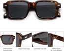 SOJOS Big Trendy Square Polarized Sunglasses Womens Mens, Retro Large Chunky Oversized Rectangle Shades SJ2345 | Brown Tortoise/Grey — 4