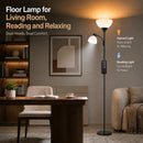GERGO Torchiere Floor Lamp with Remote Control and Adjustable Reading Light — 3