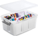 Citylife 17QT Craft Organizers and Storage bins with Lids, Marker Organizer — 1