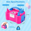 Electric Balloon Pump, Portable Electric Balloon Blower Machine Balloon Air Pump Dual Nozzle 110V 600W Balloon Inflator for Party Decorations | Rose red — 2