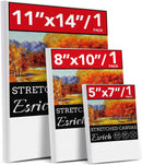 3 Pack Canvases for Painting with Multi Pack 11x14, 5x7, 8x10, Painting Canvas for Oil & Acrylic Paint | 3 Packs - 3 Sizes (1 of Each) — 1