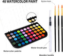 GETHPEN 48 Colors Watercolor Paint Set with 4 Brushes Pen, Travel Design | Black — 3