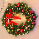 24" Christmas Wreath with LED String Lights and Ball Ornaments- Artificial Pine Prelit Christmas Door Wreath Garland Battery Operated with Timer - Including Wreath Hanger, Ornaments Decorations — 8