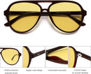 SOJOS Classic Polarized Aviator Sunglasses for Women Men, Retro Trendy Aviators Shades SJ2201 | Dark Red/Light Yellow Tint | 58 Millimeters — 4