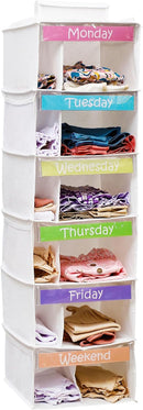 Kids Clothes Organizer, Weekly Clothes Organizer for Kids, Weekday, 6 Shelf — 1