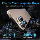 YWXTW Camera Lens Protector for iPhone 16 Pro/iPhone 16 Pro Max, [1 Step Installation Tray] Tempered Glass Screen Protector Metal Individual Camera Cover Accessories Case Friendly (Desert Titanium) — 3