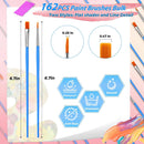 162 Pcs Paint Brushes Bulk, Round Flat Tip Acrylic Paint Brushes Set for Kids Classroom Crafts Oil Watercolor Canvases Face Painting Touch Up — 2