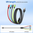 4 in 1 Multi Charging Cable, 2 Pack 5FT Charging Cords for Multiple Devices 8