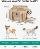 CarryTip Airline Approved Cat Carrier with Expandable Top, 17x11x9.5 in, Brown