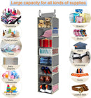 Large-Sized Hanging Shoe Organizer 8-Shelf, Hanging Closet Organizer with 8 Side Pockets, Wider Hanging Shelves for Storage Shoes Clothes 9" W × 11.8" D× 48" H, Grey — 6