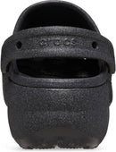 Crocs Women's Classic Platform Glitter Clog – Black Glitter — 6