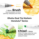 Ohuhu Alcohol Markers Brush& Chisel 48 Colors for Adult Coloring Refillable | Brush & Chisel — 2