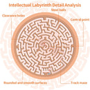 Round Wooden Labyrinth Board Game - Marble Maze for Education and Fun, Toddler Activity Board, Brain Teaser Puzzle Logic Game with Two Metal Balls for Kids, Adults, Teens, Boys, and Girls — 4